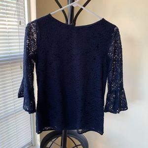 Navy lace top